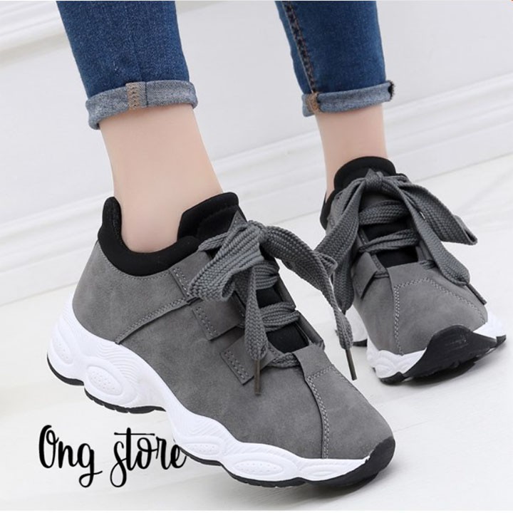 FREESHIP Giày thể thao nữ giày sneaker nữ Hàn Quốc dây to | BigBuy360 - bigbuy360.vn
