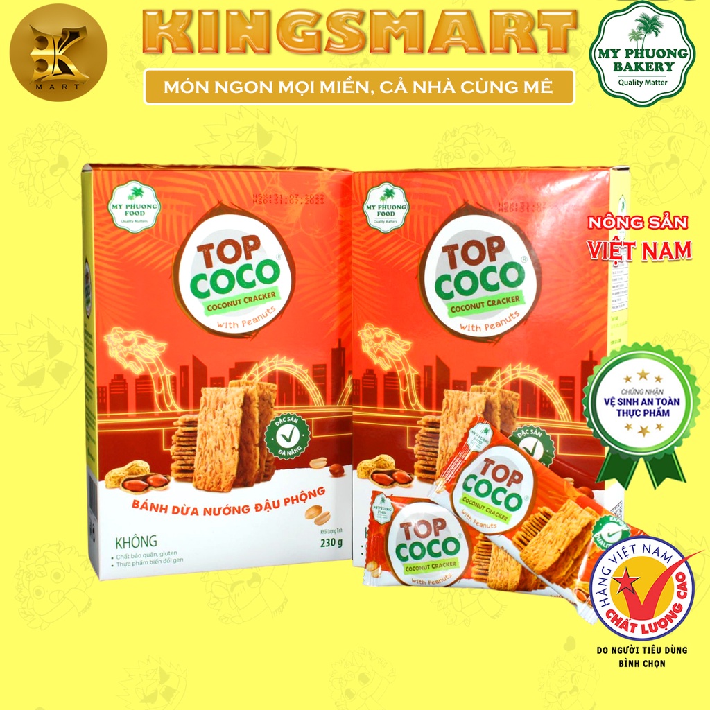 Bánh Dừa Nướng Vị Đậu Phộng 230g MỸ PHƯƠNG Thơm Ngon Giòn Rụm