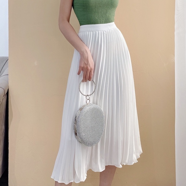 Chân váy lụa dáng dài dập ly thanh lịch 3 màu CV1177 Kymie