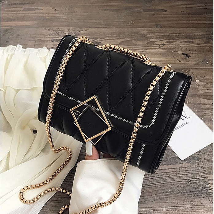 Túi xách nữ túi đeo chéo dây xích mirror khóa gương lệch phong cách trẻ trung giá rẻ