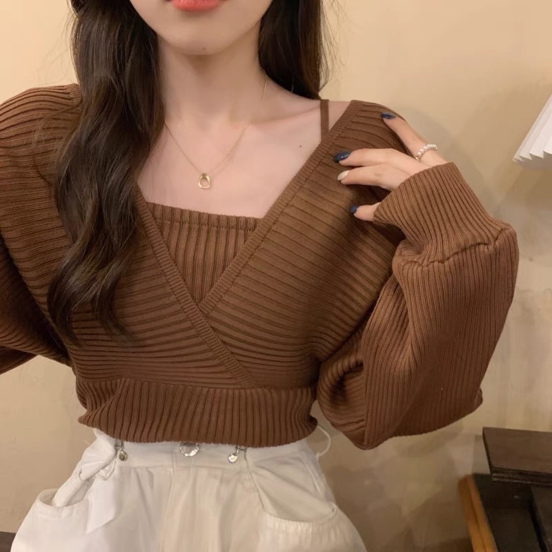 Áo len tay dài thắt nơ lưng od taobao