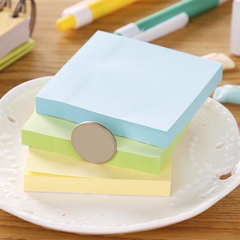 Giấy nhớ vuông sắc màu, giấy note ghi chú dán được màu xanh vàng hồng chọn màu HOME SHOP ONLINE