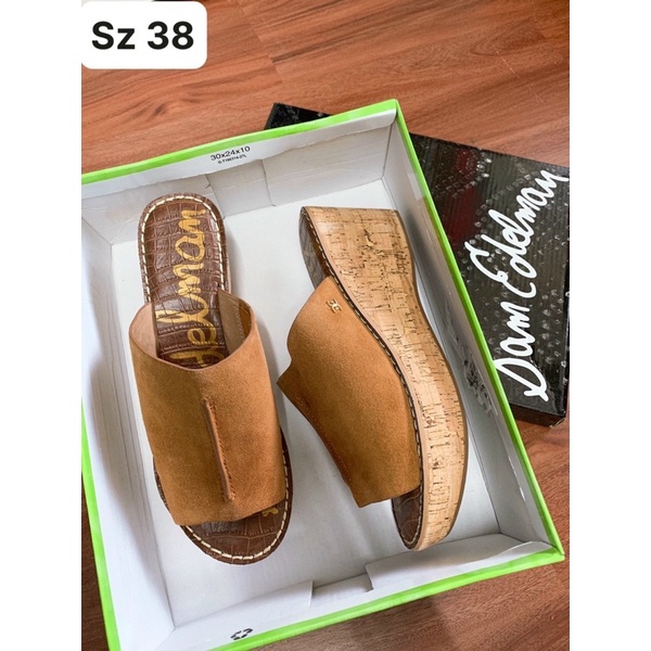 DÉP NỮ SAM EDELMAN RANGER WEDGE SANDANL BROWN SUEDE SIZE 38