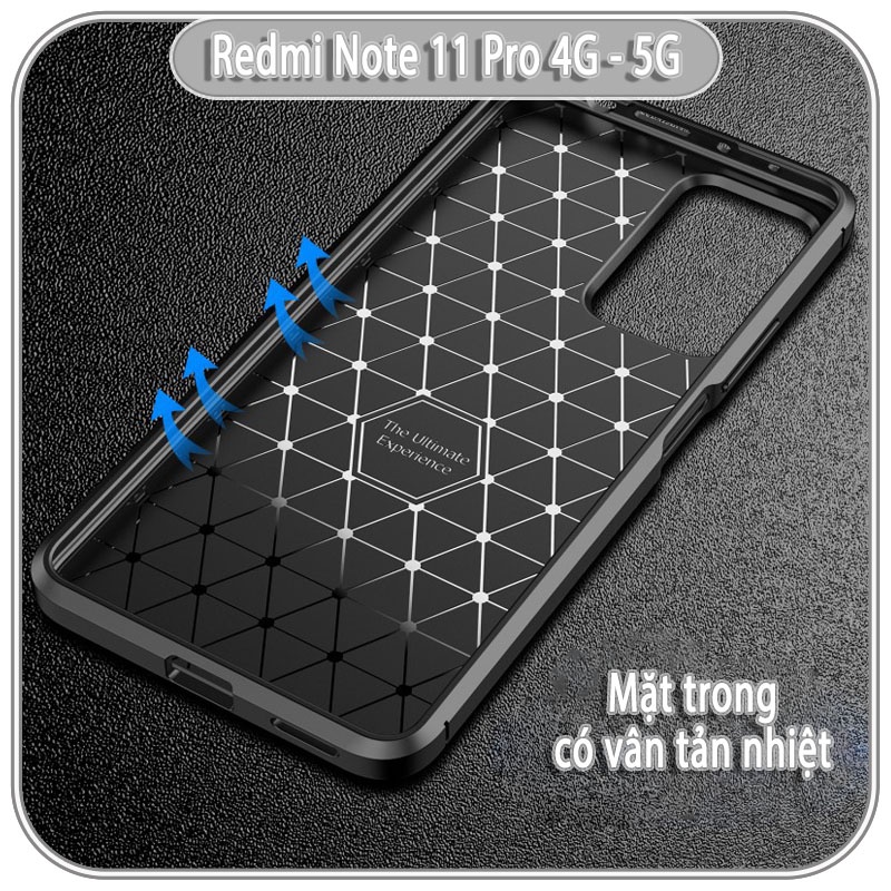 Ốp lưng cho Xiaomi Redmi Note 11 Pro 4G - 5G, Redmi Note 12 Pro 4G chống sốc Carbon Auto Focus