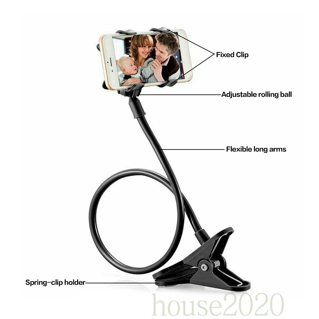 Giá Đỡ Điện Thoại Kẹp Đầu Giường Linh Hoạt 2020