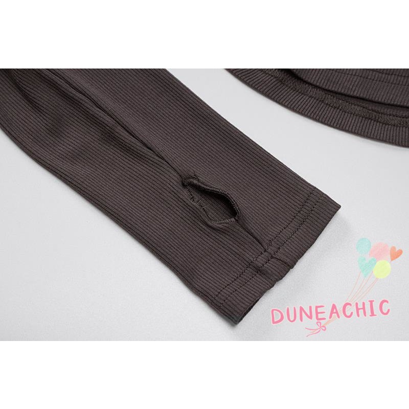 DUNEA Áo kiểu DUNEA tay dài cổ vuông họa tiết đính đá long lanh xinh xắn thời trang dành cho nữ