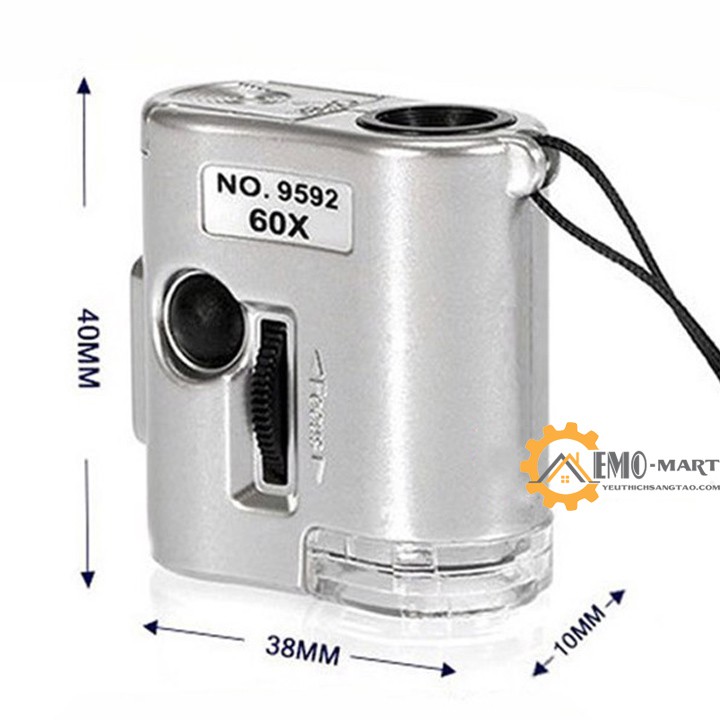 ⚡️𝐅𝐑𝐄𝐄 𝐒𝐇𝐈𝐏⚡️ Kính lúp cầm tay 60x mini V2 ⚡️ Đèn Led siêu sáng - Nhựa ABS cao cấp