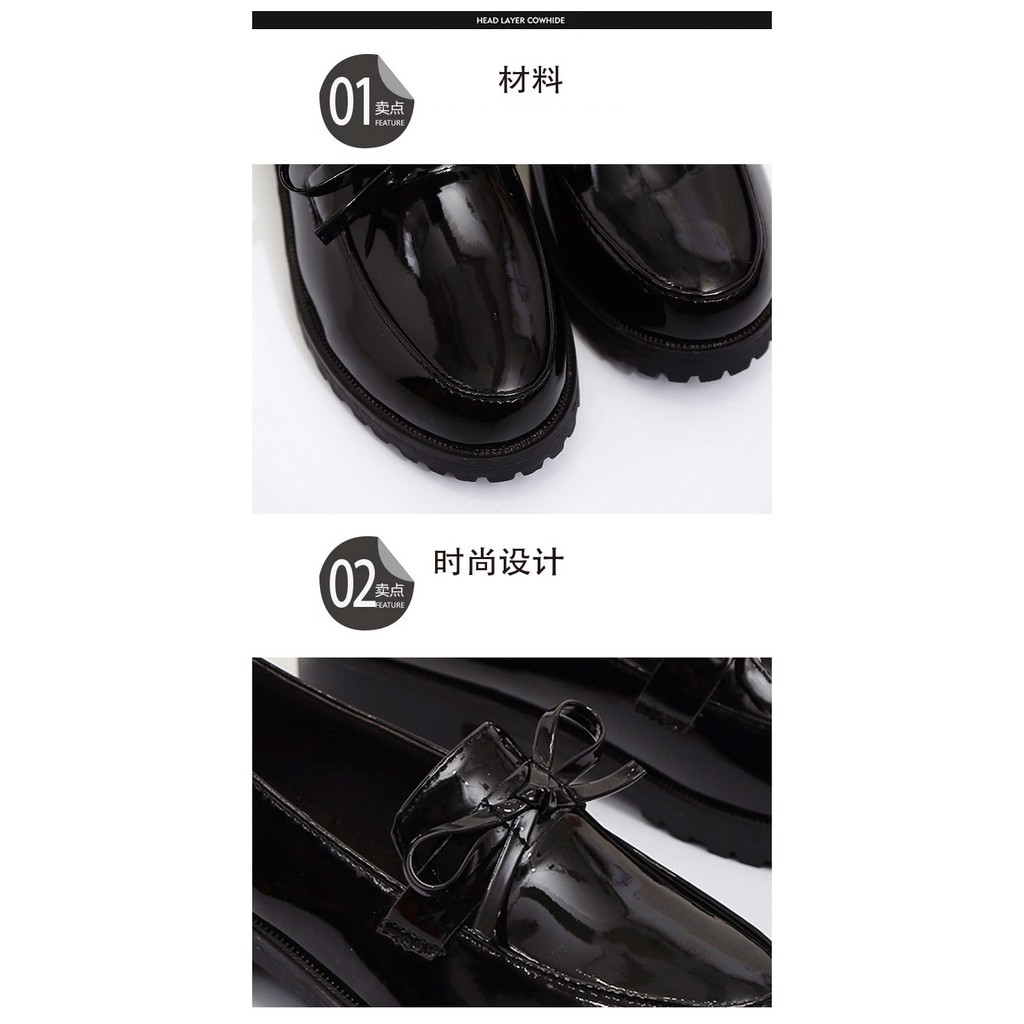 Giày lolita mũi nhọn da bóng, có nơ siêu xinh, dáng cơ bản T0909 | BigBuy360 - bigbuy360.vn