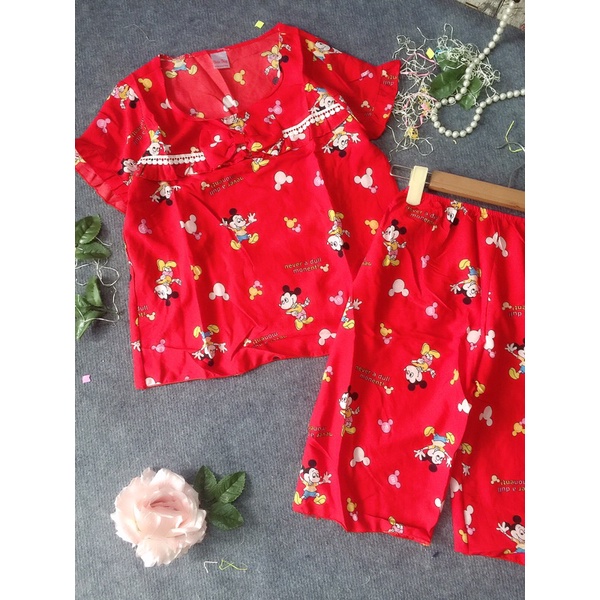 🌸ĐỒ BỘ CỘC LỬNG MẶC NHÀ HÌNH CHUỘT CHẤT LỤA HÀN MÁT