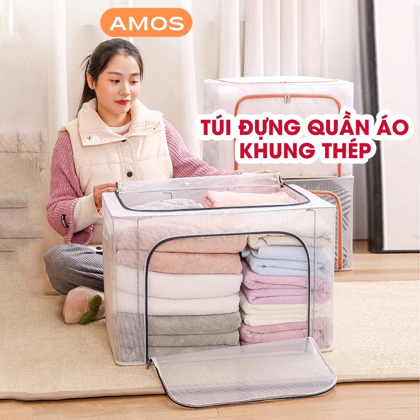 Túi đựng quần áo khung thép AMOS - Gấp gọn tiện lợi, bảo quản quần áo bền đẹp