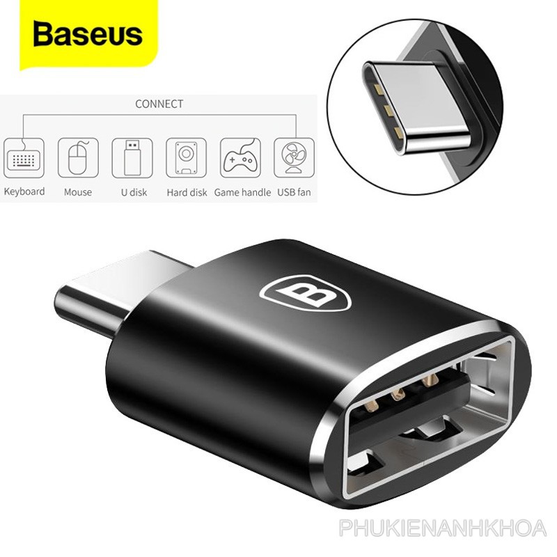 Đầu Chuyển Type C Sang USB OTG Baseus Hổ Trợ Sạc Và Truyền Dữ Liệu