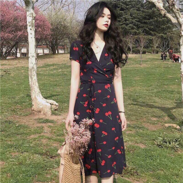 [Mã FATHANG5 giảm 10K đơn 50K] (KÈM ẢNH THẬT)🎈ĐẦM KIỀU MAXI CHERRY
