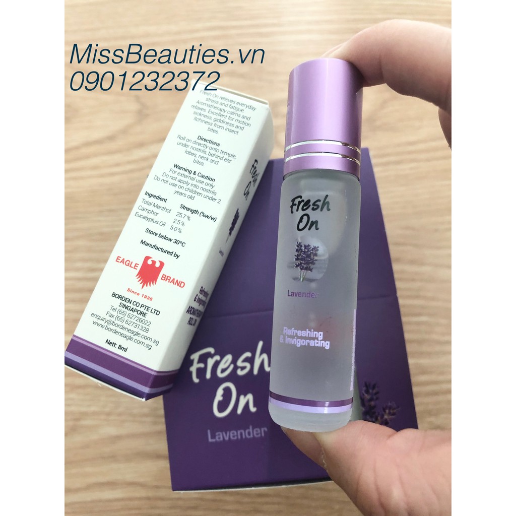 Dầu gió Con Ó Singapore Fresh On Lavender dạng lăn 8ml