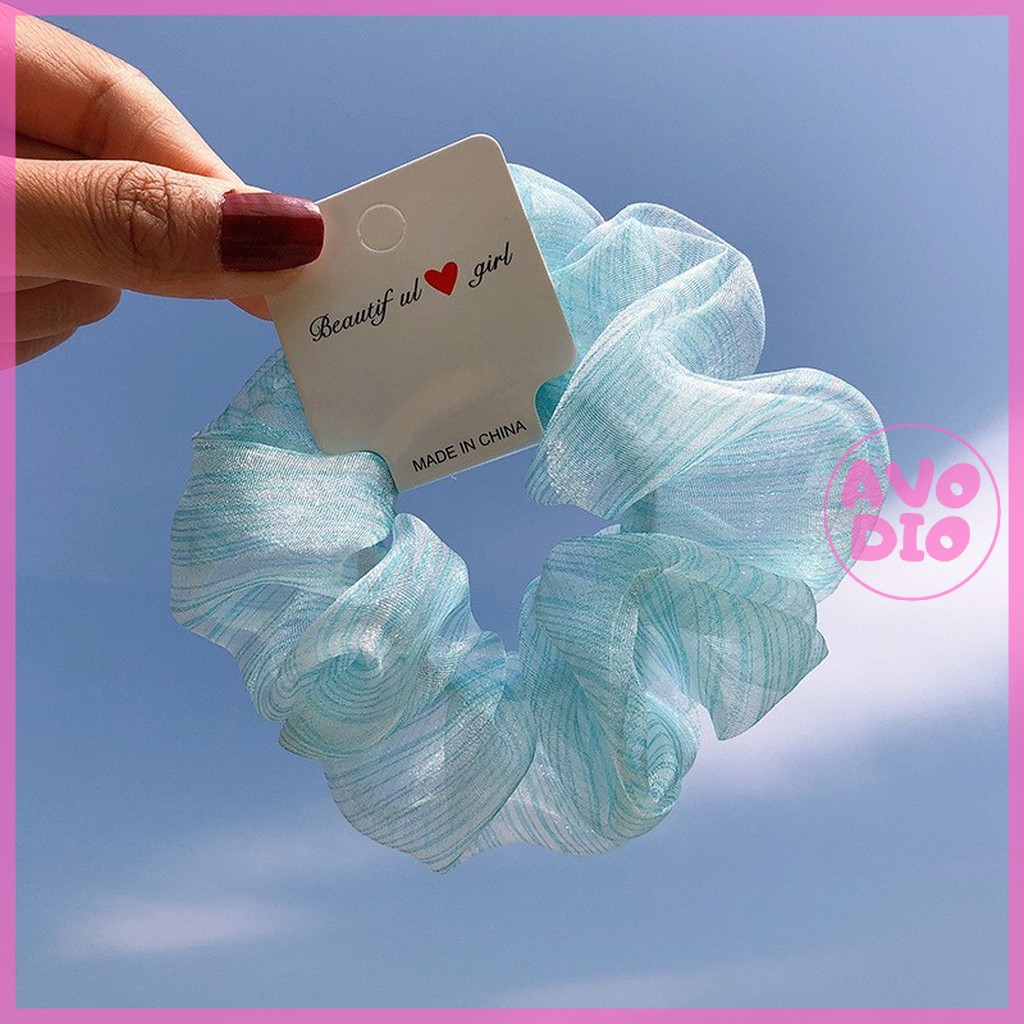 Dây buộc tóc vải scunchies voan phong cách Hàn Quốc T020