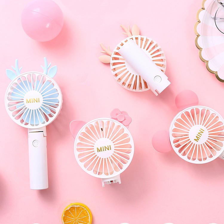 Quạt mini cầm tay tích điện hình đáng yêu siêu bền