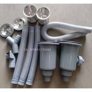 (CHÍNH HÃNG) XI PHÔNG CHẬU RỬA BÁT 2 HỐ SƠN HÀ RỌ RÁC INOX (ĐỦ BỘ)