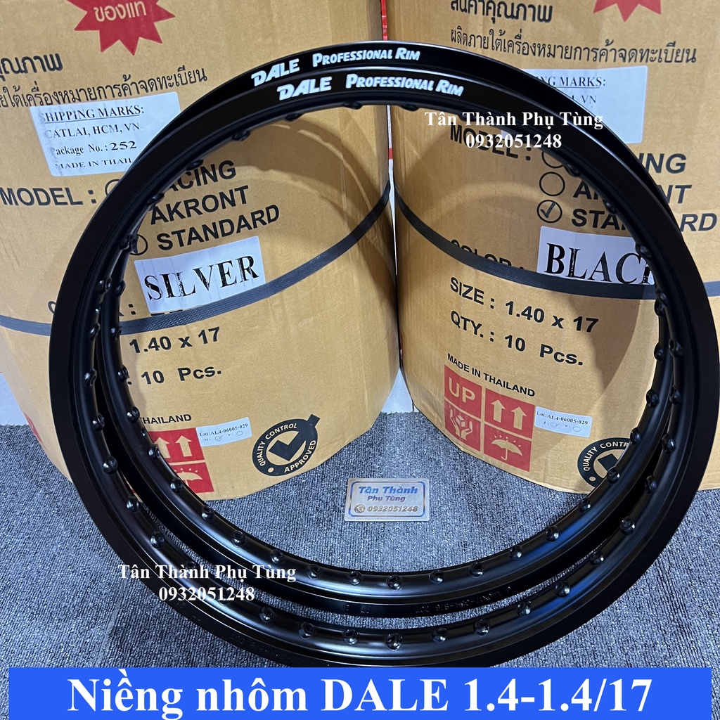 Niềng Nhôm DALE  Thái 1.4-1.4/17- 1 cặp