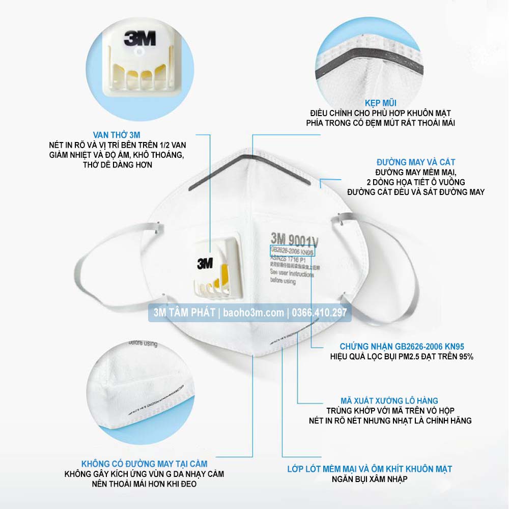 [CHÍNH HÃNG] Lẻ 1 cái khẩu trang chống bụi 3M 9001V | BigBuy360 - bigbuy360.vn