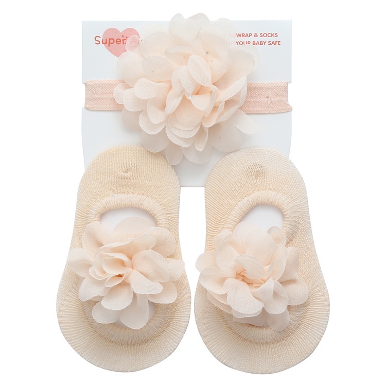 Vớ Bé Gái Sơ Sinh Từ 0-1 Tuổi Màu Sắc Kẹo Ngọt + Băng Đô Nơ