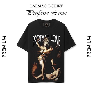 Áo thun laemao chất liệu cotton tay lỡ form oversize profane love
