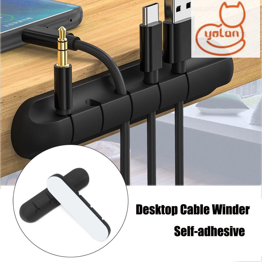 Kẹp giữ dây cáp bằng silicon màu đen tự dính tiện lợi