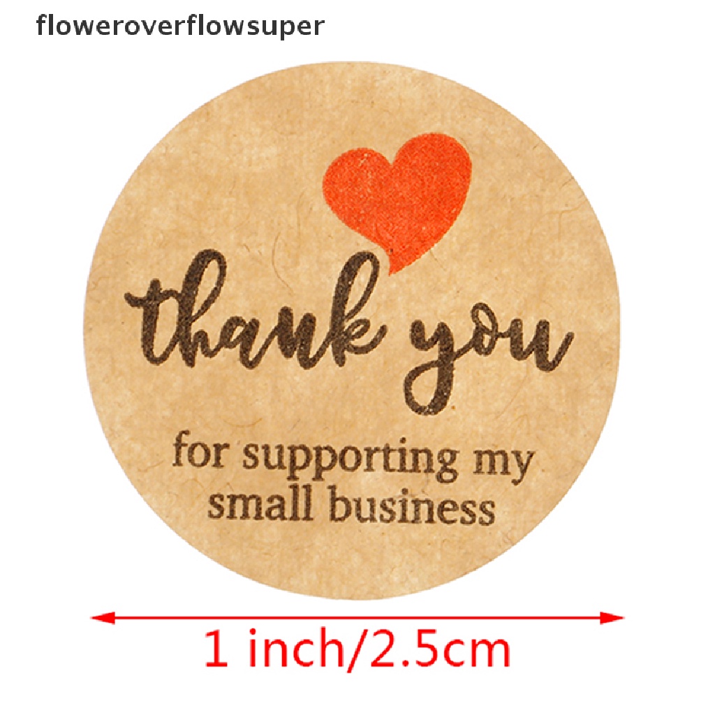 Cuộn 500 nhãn dán hình tròn họa tiết chữ Thank You trang trí đa dụng