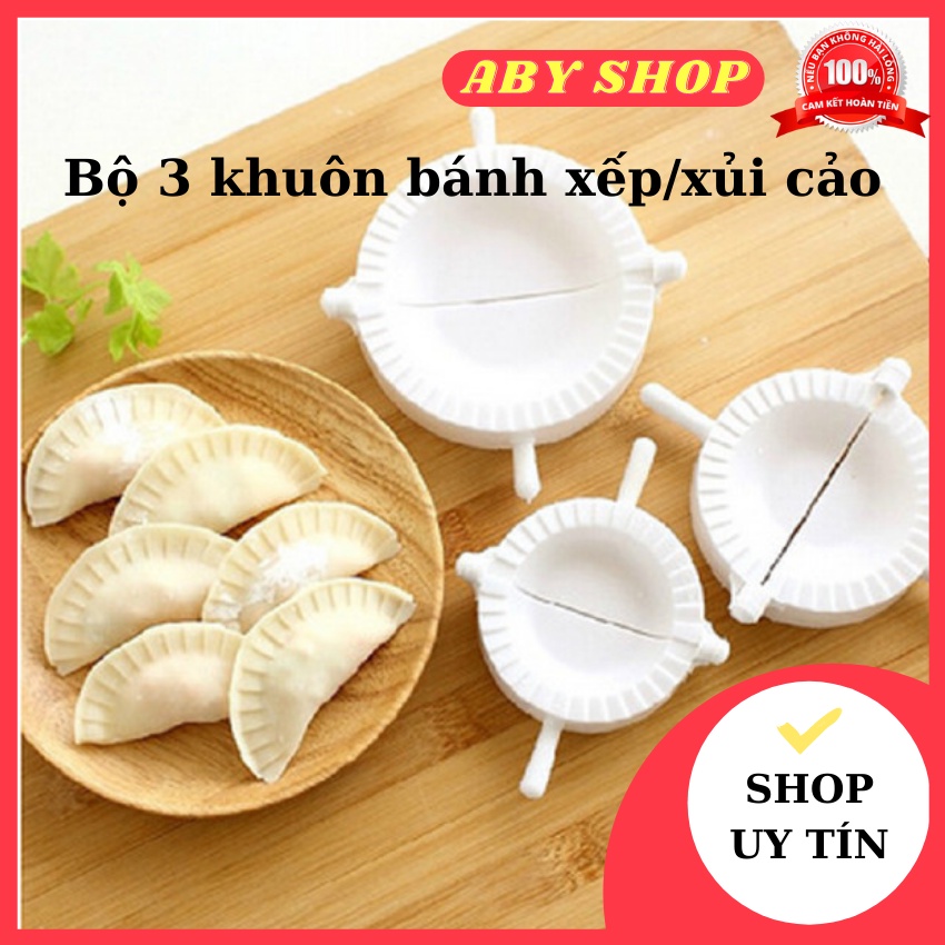 Bộ 3 khuôn bánh xếp ⚡ LOẠI TỐT ⚡ khuôn làm sủi cảo, há cảo giúp bạn làm những chiếc bánh đều, đẹp một cách nhanh chóng