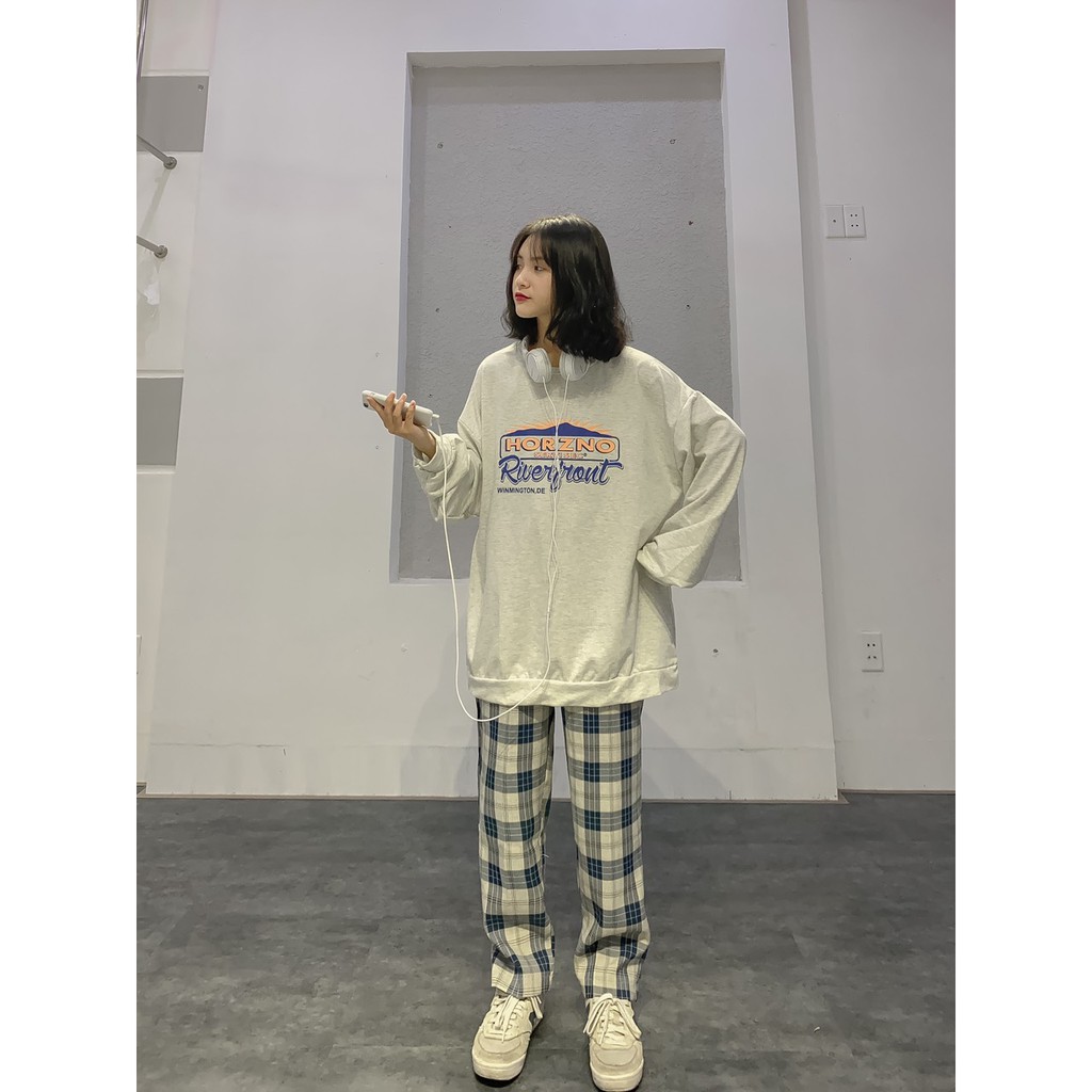 Áo sweater xám horzno