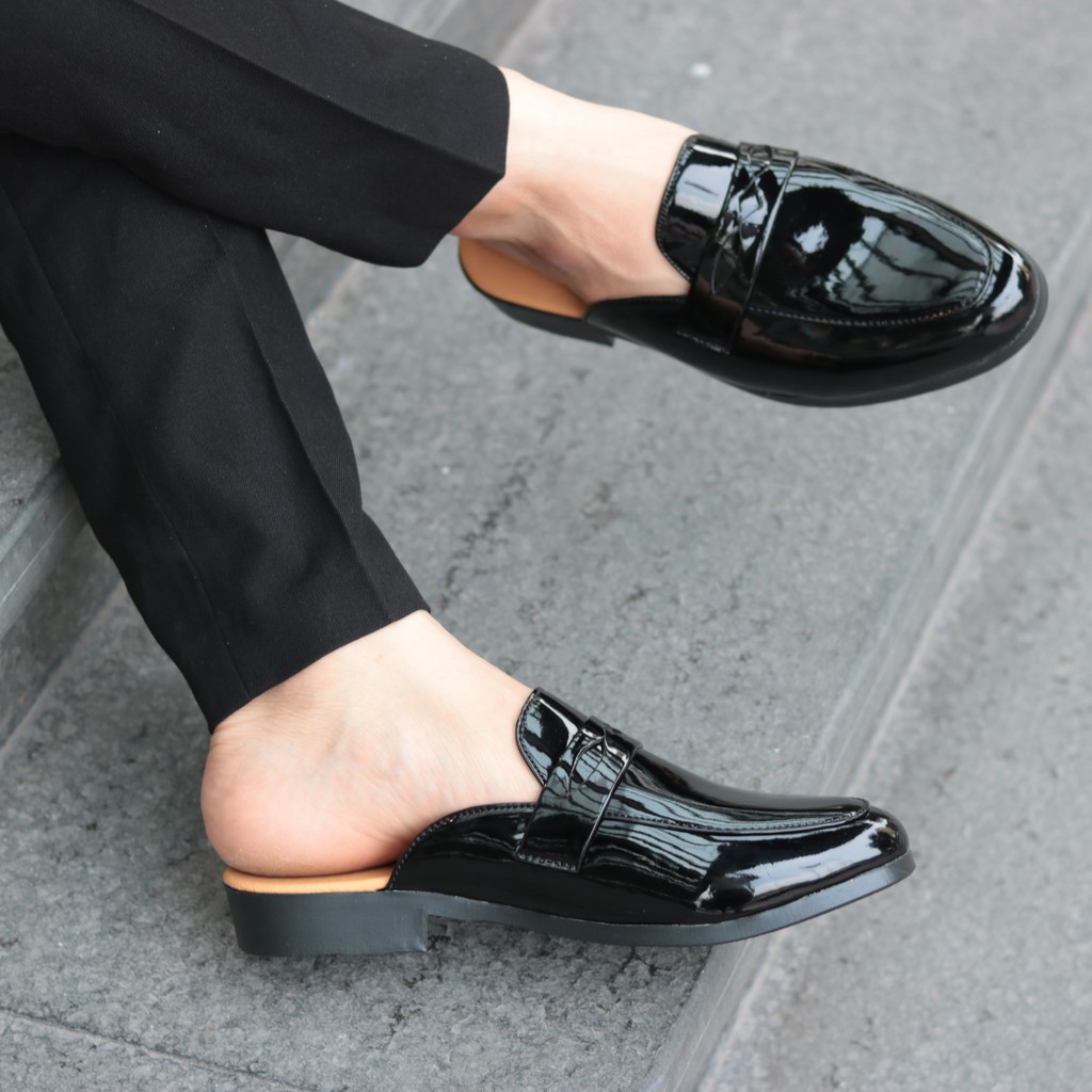 Sục Da Nam,Giày lười Hở Gót,Sục Nam DA BÓNG mùa hè mã L196 | BigBuy360 - bigbuy360.vn