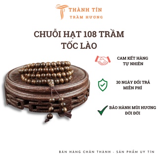 Vòng tay chuồi hạt 108 trầm hương tốc Lào 6mm 8mm mùi thơm đời đời Thành Tín Trầm Hương 014