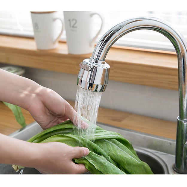 Đầu nối vòi rửa bát INOX cao cấp giảm áp 2 chế độ nước có bộ lọc (Tiếp kiệm nước)