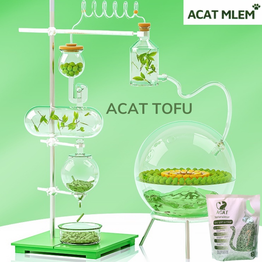 Thùng cát đậu nành ACAT TOFU 6L gồm 8 túi cho mèo