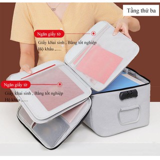 Túi đựng giấy tờ 5 tầng mã khoá cao cấp