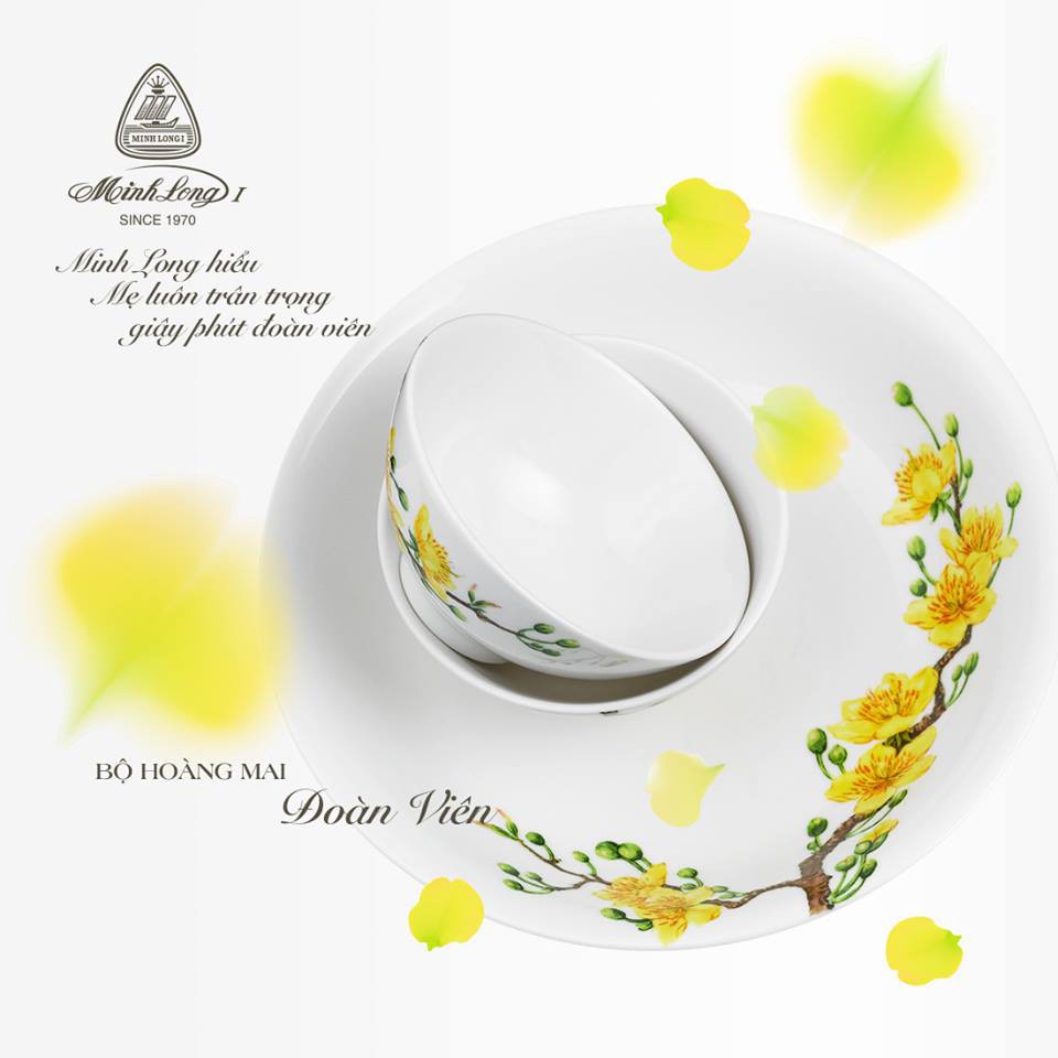 Chén Ăn Cơm Cao Cấp Minh Long 11.5cm Daisy IFP Hoàng Mai  sứ đẹp dùng trong gia đình, đãi khách, tặng quà tết