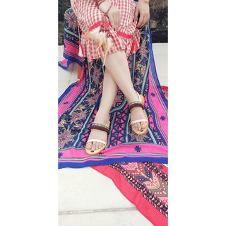Dép Sandal Thổ Cẩm Boho Vintage