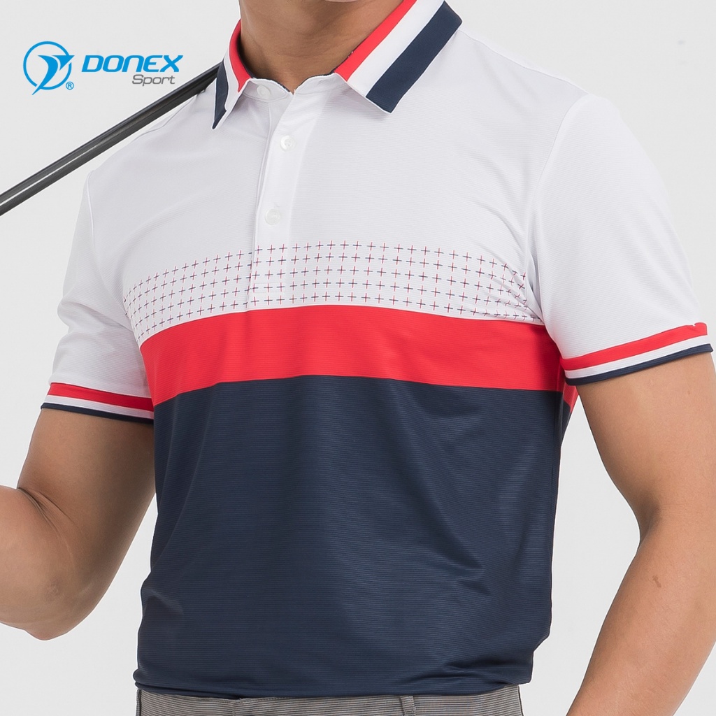 Áo Thể Thao Chơi Golf Nam DONEXPRO Form Classic, In Chuyển Nhiệt Hoa Văn, Bền Màu, Vải Ltex 635 MC-9048