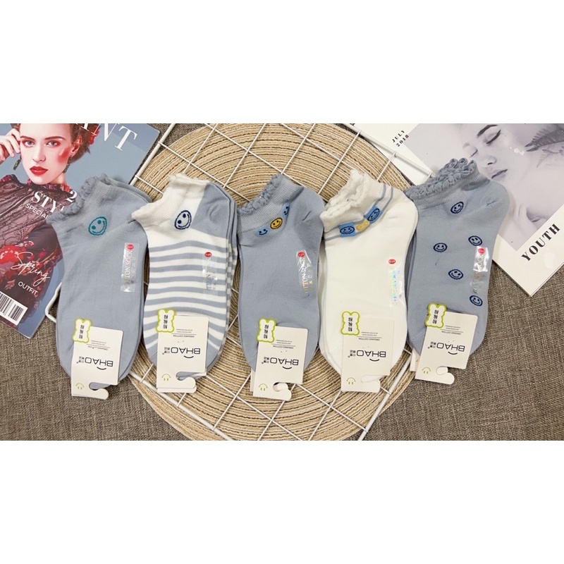 Tất chân nữ ngắn cổ bèo hoạt hình ( combo 10 đôi )