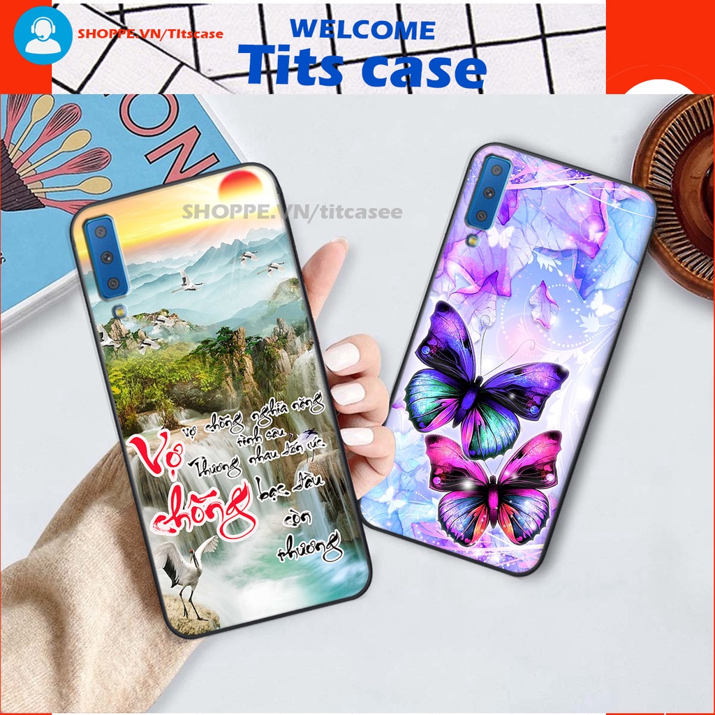 Ốp lưng Samsung Galaxy A7 2018 in hình thiên nga,hoa may mắn, đặc sắc ĐỘC - LẠ - BỀN