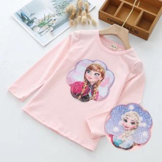 Áo cotton dài tay Biến hình bé gái size 100-140
