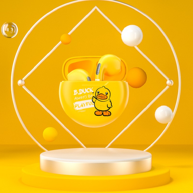 Tai Nghe Nhét Tai Không Dây Bluetooth TWS Hình Vịt Vàng Disney Đáng Yêu Kèm Mic