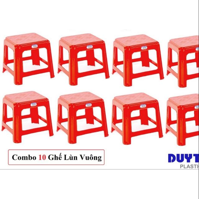 Combo 10 ghế nhựa Duy Tân lùn