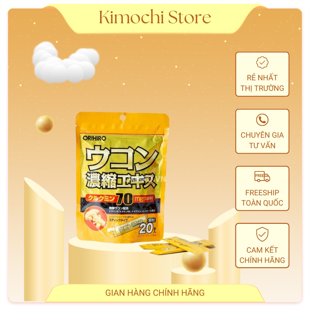 Tinh bột nghệ giải rượu Orihiro Kozu Nhật Bản túi 20 gói Kimochi Store