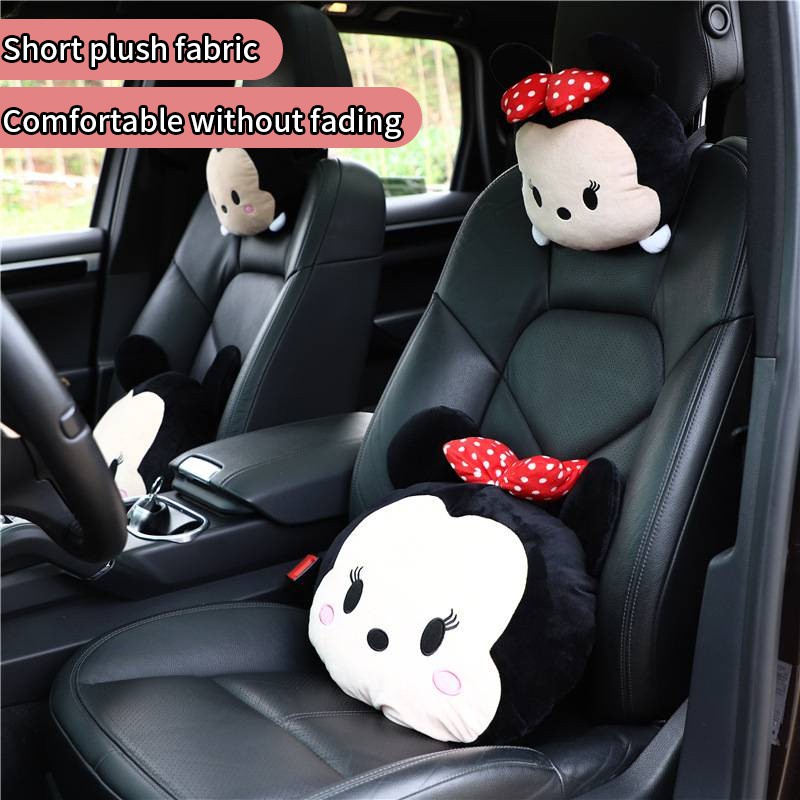 Gối Tựa Đầu Tựa Lưng Trên Ô Tô Hình Chuột Mickey Dễ Thương