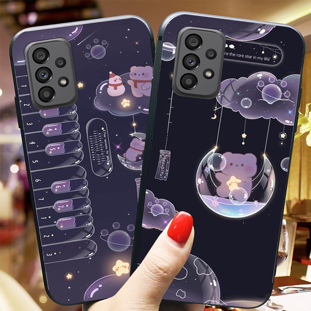 Ốp lưng điện thoại Samsung a33 5G / a53 5G / a73 5G / a13 4G / a23 4G bộ gấu tím may mắn