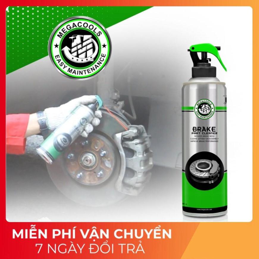 Vệ sinh sạch thắng đĩa MEGACOOLS BRAKE PART CLEANER 500ML - làm sạch bụi bẩn, chống kêu rít phanh đĩ