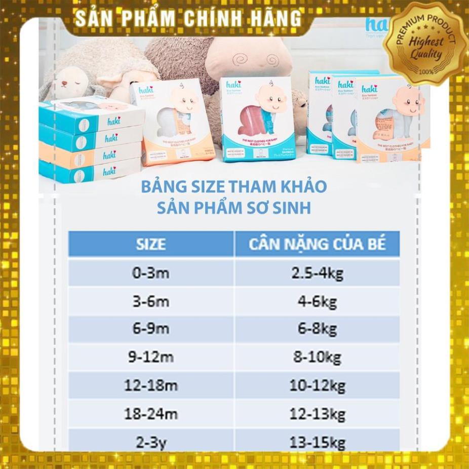 [Hàng VNXK] Bộ quần áo dài tay cho bé vải tre cao cấp HAKI BAMBOO - BB003 ( ảnh thật 100%)