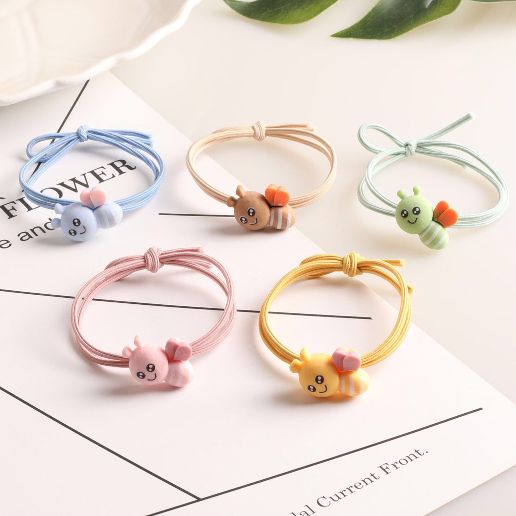 Ct126 Dây Cột Tóc Bé Ong Siêu Ngộ Nghĩnh, Quà Tặng Xinh Xắn Bukao