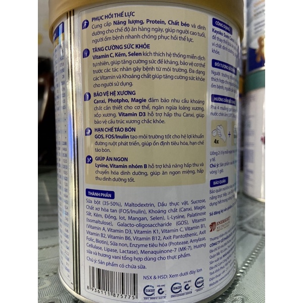 Sữa bột Kayoko Sure Canxi công nghệ Nhật 900g