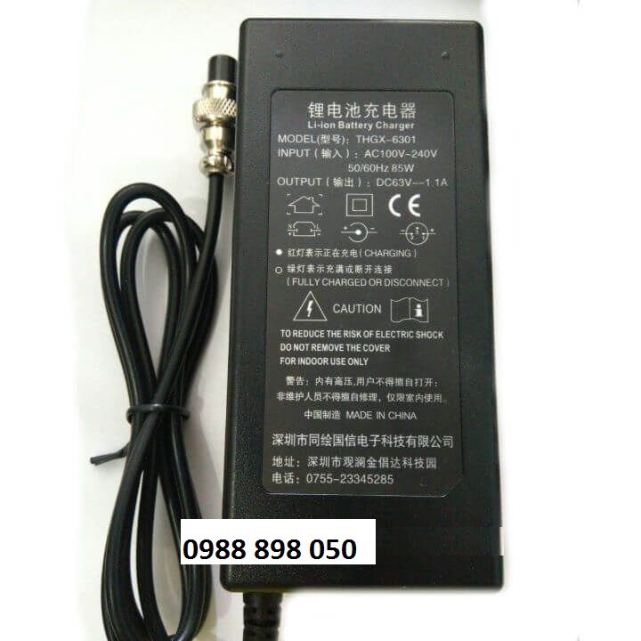 Sạc 63V 1.1A xe Ninebot chân 4 lỗ