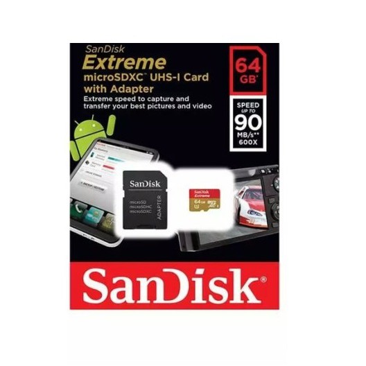 Thẻ Nhớ MicroSDXC SanDisk Extreme 64GB 90MB/s 600x U3 4K (Vàng) - Nhất Tín Computer